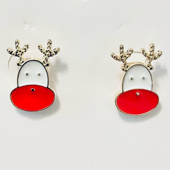 💖 Rudolph Reindeer Christmas Holiday Earrings NEW - Picture 4 of 7